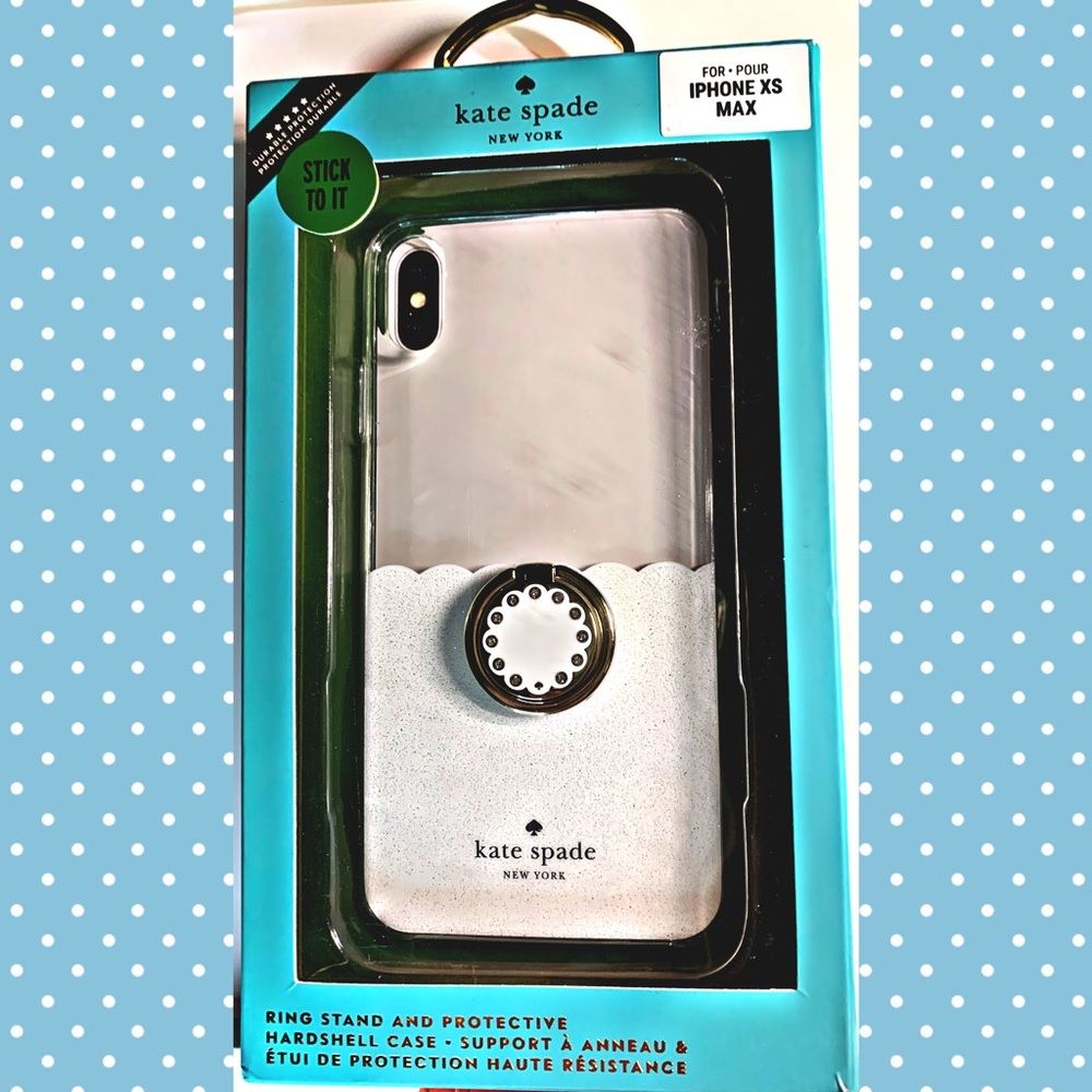 BNNBU-Kate Spade-iPhone XS Max Case-White Glitter